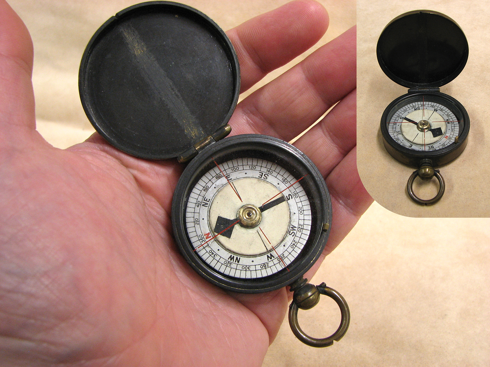 WWI Verners Mark III style hunter compass inscribed 'CAPT H.S.ILLINGWORTH A.S.C.'